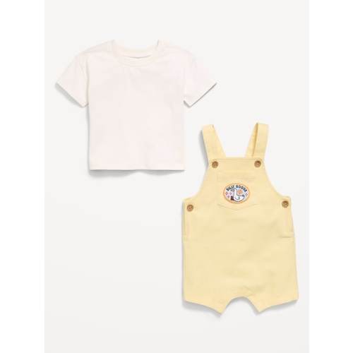 Short-Sleeve T-Shirt and Shortalls Set for Baby
