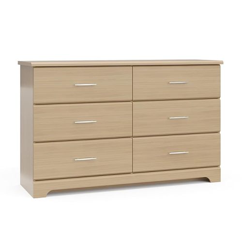 Storkcraft Brookside 6-Drawer Dresser (Driftwood) – GREENGUARD Gold Certified, Brown Dresser for Bedroom, Kids & Nursery Storage Chest, Safety Interlocking Drawers, Pre-Installed Tracks, Kids Chest