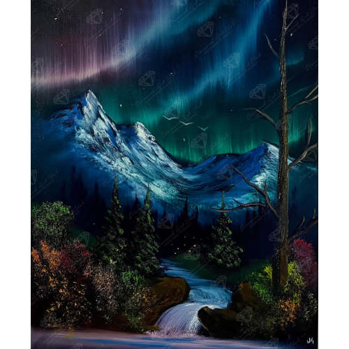 Firefly Falls — 25.6" x 31.1" (65cm x 78.9cm) / Square with 87 Colors including 3 ABs and 3 Fairy Dust Diamonds / 82,737