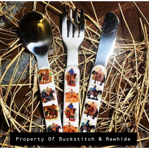 Canyon Cowboy Kids Silverware Set | Buckstitch & Rawhide