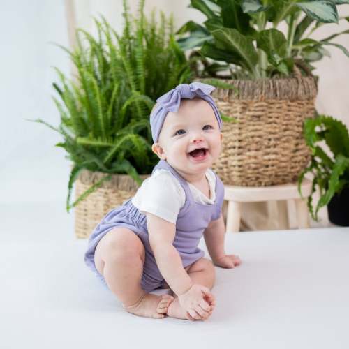 Baby Bamboo Jersey Bubble Overall in Taro | Kyte Baby