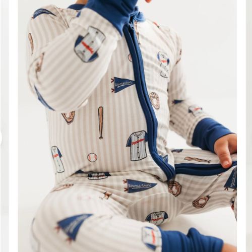 Blue Baseball Zipper Romper – In My Jammers