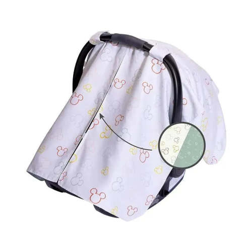 J.L. Childress - Reversible Infant Car Seat Canopy, Shade and Privacy Cover for Baby, Multicolor Mickey Mouse