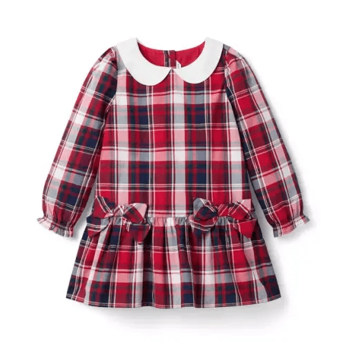 Fireside Red Tartan Shimmer Bow Dress by Janie and Jack (18-24m)