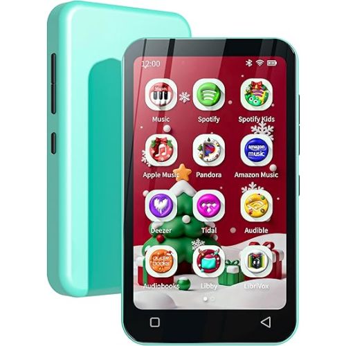 80GB Kids MP3 Player with Bluetooth and WiFi, Parental Controls, Pre-Installed Spotify, Spotify Kids, Audible, TIMMKOO 4" MP4 Player Up to 1TB (Blue)