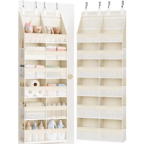 Criusia Over-the-Door Organizer Hooks & Rails, Hangable Extra Large Home Storage Containers with 12 Compartments & 14 Mesh Pockets, 85 lbs Capacity Hanger for Dorm Room, Bedroom - TikTok Shop
