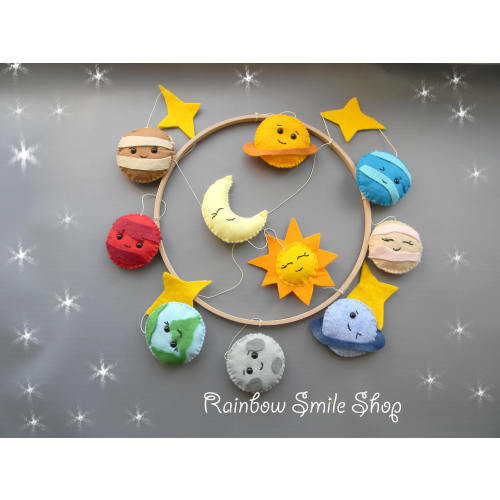 Baby mobile Solar system kids bedroom ideas baby shower gift Planet mobile nursery decor Outer space hanging mobile
