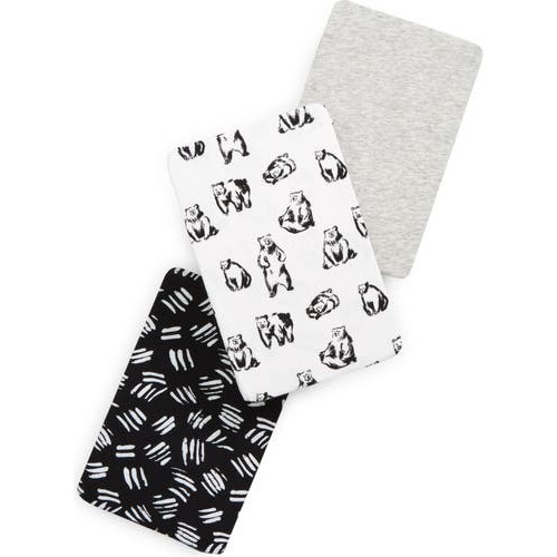 Assorted 3-Pack Fitted Crib Sheets, Bear Pack