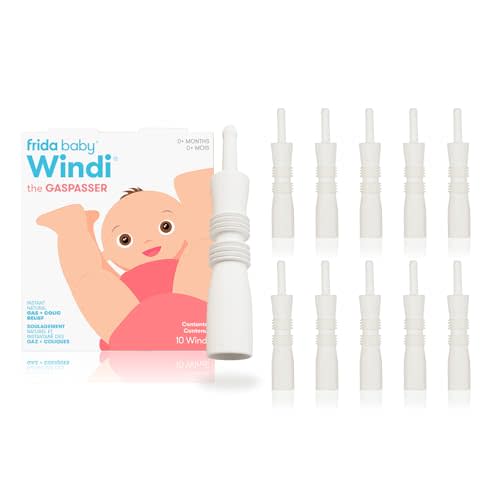 Frida Baby Windi Gas Passer, Baby Gas Relief for Babies & Infants, 10ct | Drug Free, Safe & Effective Instant Relief for Babies & Infants with Gas, Colic or Bloating