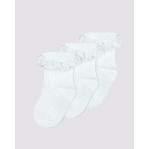 Baby Cotton Blend Ruffle Crew Socks 3 Pack - Underworks | Target Australia