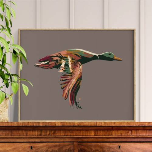 Mallard Duck Painting Artwork for Modern Cabin Decor - Etsy