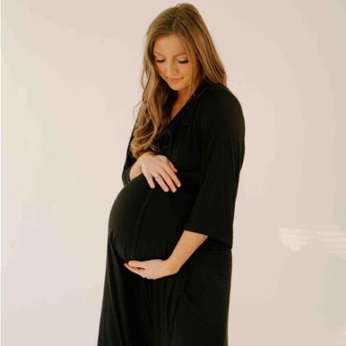 Lila Labor & Postpartum Gown in Black
