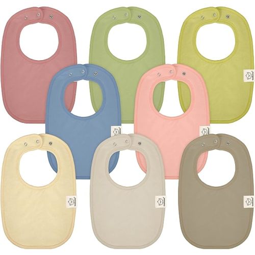 8-Pack Organic Baby Bibs for Girls & Boys - Teething Baby Bibs for Boy, Girl - Newborn Bibs for Baby Girl, Boy - Boho
