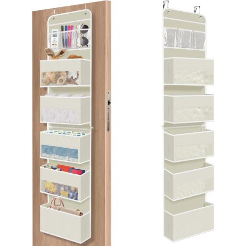 1Pack Over The Door Organizer Large Capacity Hanging Storage Room Organizer | 40 lb Capacity, Ultra-Sturdy, Detachable, Mesh Design with Clear Window, Space-Saving Organizer for Pantry, Nursery & Closet