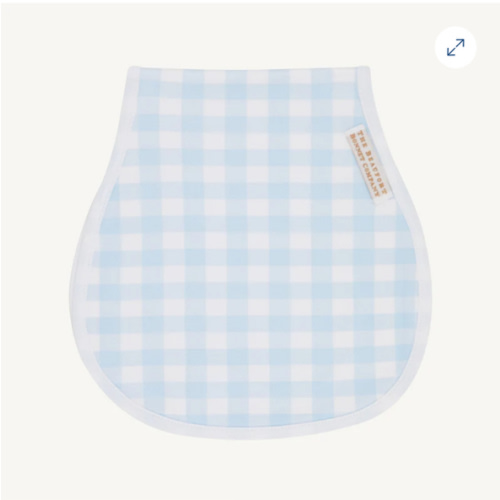 Oopsie Daisy Burp Cloth - Buckhead Blue Gingham with Worth Avenue Whit