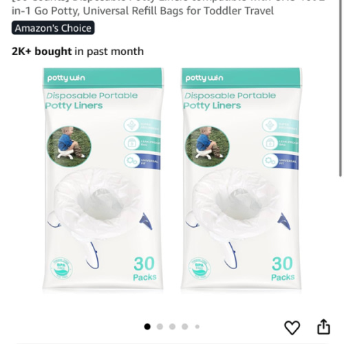 [60 Counts] Disposable Potty Liners compatible with OXO Tot 2-in-1 Go Potty, Universal Refill Bags for Toddler Travel