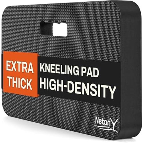 NETANY Extra Thick Kneeling Pad for Gardening, Comfortable Knee Pad Cushion, Extra Large Foam Kneeler Mat for Gardening, Baby Bath, Workout, Exercise & Yoga, Mechanic, 17.8 x 11 x 1.5 in, Black