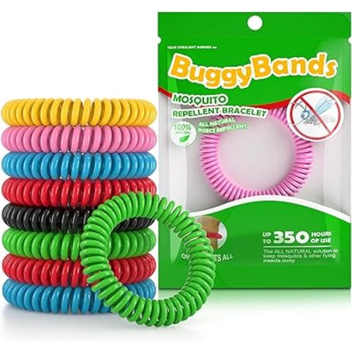 48 Pack Mosquito Repellent Bracelets for Adults & Kids, Individually Wrapped, DEET Free Natural and Waterproof Bands