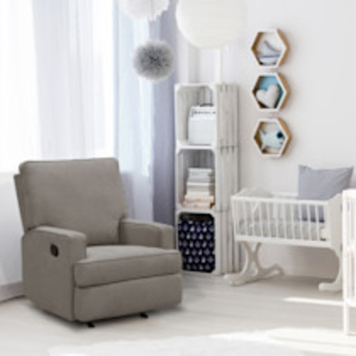 Baby Relax Salma Glider Rocker Recliner Chair - Taupe Chenille