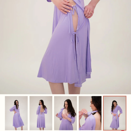 Lila Labor & Postpartum Gown in Lilac