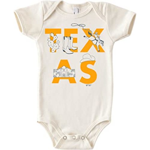 Font One Piece-Unisex Baby Organic Cotton Short Sleeve Bodysuits-Various Sizes 3-18 Months-City Specific-Made in USA