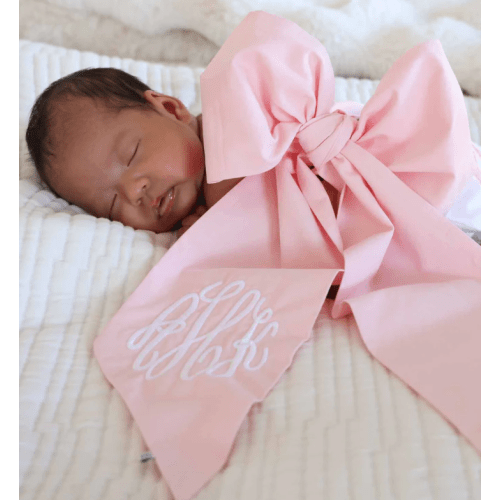 Personalized Newborn Bow Sash | Sweet Pink