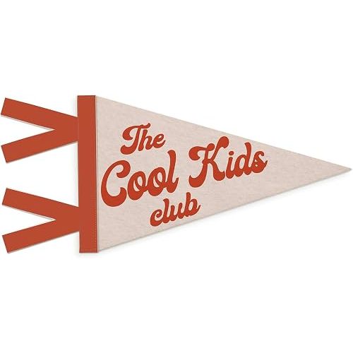 Playroom Decor, the Cool Kids Club Wall Hanging Pennant Flag Banner, Retro Red Wall Decorations for Kids Boys Girls Toddler Nursery Room Bedroom Playroom Decor