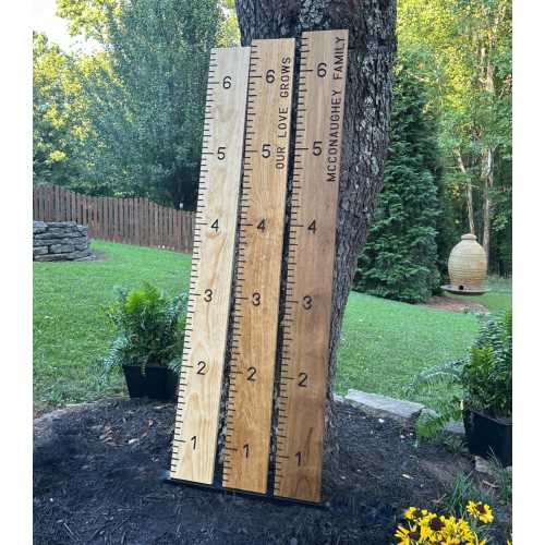 Hand Routed Height Tracker | Engraved Solid Wood Growth Chart Ruler | Personalized Kids Wall Decor | Furniture for Kids Room |