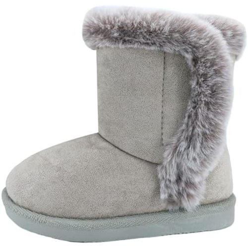 Baby Girls Winter Boots Toddler Kid Fashion Fur Lined Lightweight Warm Snow Boots for Everyday Wear
