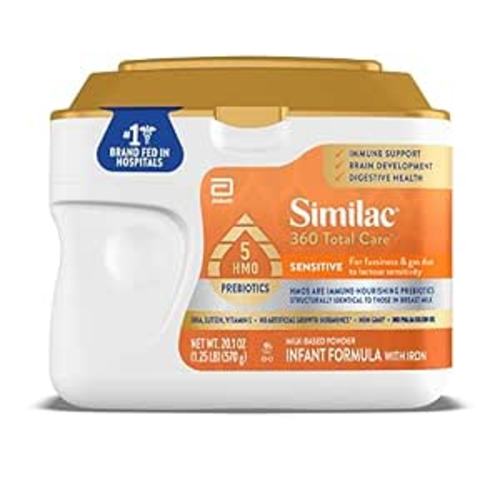 Similac 360 Total Care Sensitive Baby Formula Powder, 5 HMO Prebiotic Blend