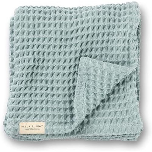 Bella Tunno Waffle Baby Blanket, 100% Cotton, Soft, Breathable & Lightweight, 40" x 40" Swaddle Blanket for Newborns, Infants, Boys & Girls, Cozy Throw for Crib, Stroller, Travel & Nursery (Fog)