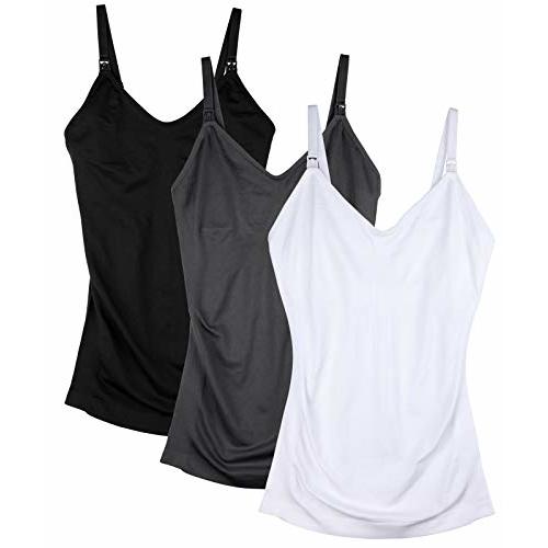 DAISITY Womens Maternity Nursing Tank Cami for Breastfeeding with Adjustable Straps