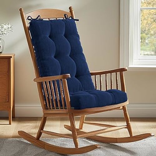 Codi Rocking Chair Cushions Indoor, Water Resistant Glider Rocker Replacement Cushion Set for Patio Porch Garden - Fits Most Standard Rockers, Navy 1PK