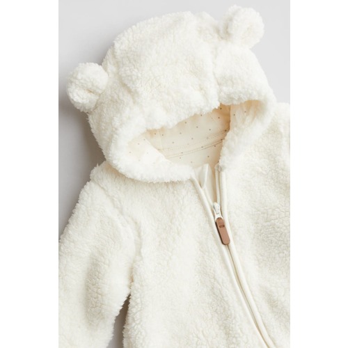 Pile Pram Suit With Ears, 0-3M