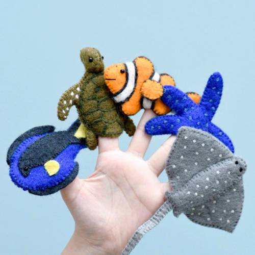 Australian Coral Reef Under the Sea Finger Puppet Set - Etsy