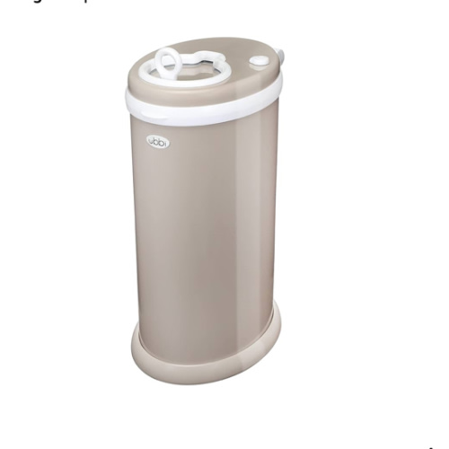 Ubbi Stainless Steel Diaper Pail, Taupe