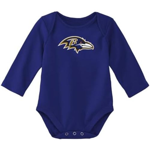 Outerstuff NFL Newborn & Infants 0-24 Months Official Primary Logo Long Sleeve Creeper Bodysuit Romper