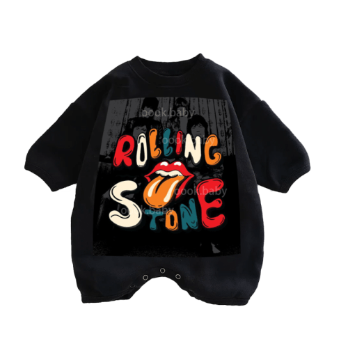 Baby Rolling Stones print Romper