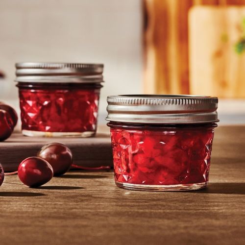 Ball 4oz 12pk Glass Regular Mouth Quilted Mason Jar with Lid and Band