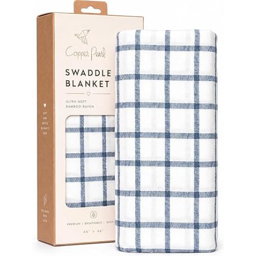 Copper Pearl Large Premium Knit Baby Swaddle Receiving Blanket Ledger