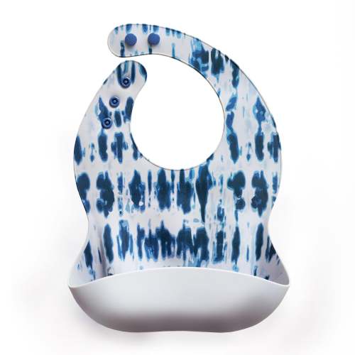 Silicone Baby Bib with Snaps - Shibori