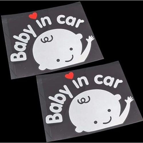 CM Wealth 2Packs - Baby in Car Sticker Decal Baby on Board Sign for Car Safety Sign Cute Baby in Car Waving Sticker(Boy2)