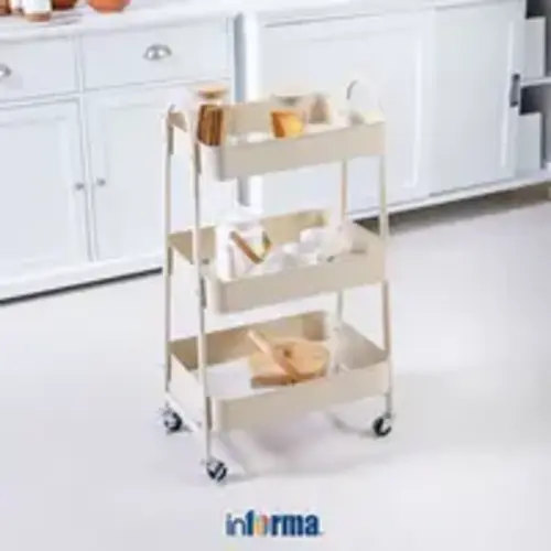 Informa Walter Rak Troli Dapur 3 Tingkat - Putih Rak Penyimpanan Dorong Serbaguna Troli Makanan Rak Roda - Jakarta Utara - Informa Indonesia | Tokopedia