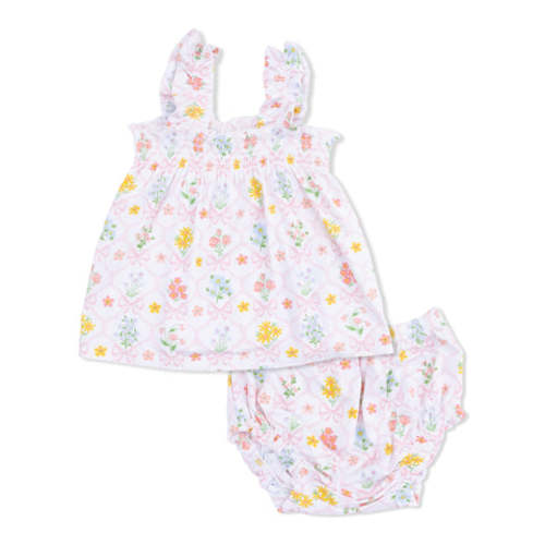 Spring Blooms Bow Trellis - Ruffly Strap Top and Bloomer
