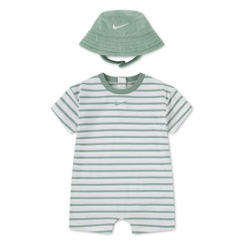 Newborn Baby Nike Short Sleeve Romper & Bucket Hat 2-Piece Set