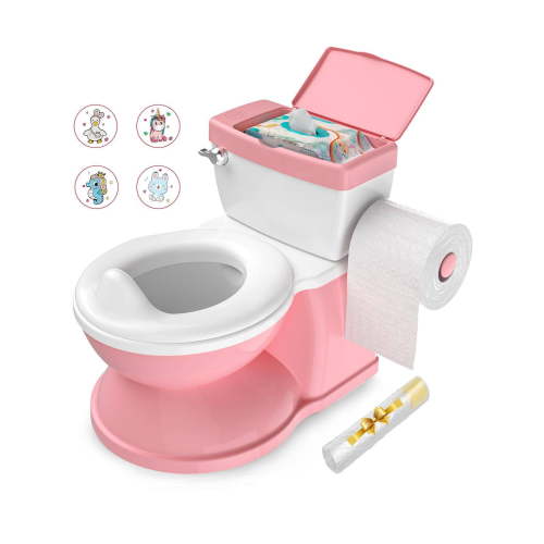 Baby Potty Training Toilet With Realistic Flushing Sound & Feel Like An Adult Toilet, Removable Pot, Toddler Potty Seat With Storage Tank And Toilet Paper Holder For Aged 1-3