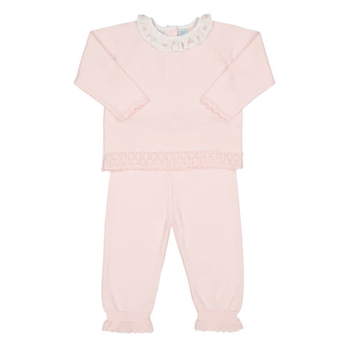 Rose Ruffle Collar Diamond Knit Set I Feltman Brothers