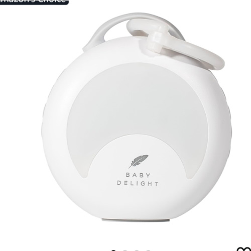 Baby Delight Dewdrop Sound Machine | Portable Baby Noise Machine & Travel Nightlight | 30 Sleep Sounds | Lullabies, Nature Sounds, White Noise & More | 8 Light Colors | Voice Recorder | Rechargeable