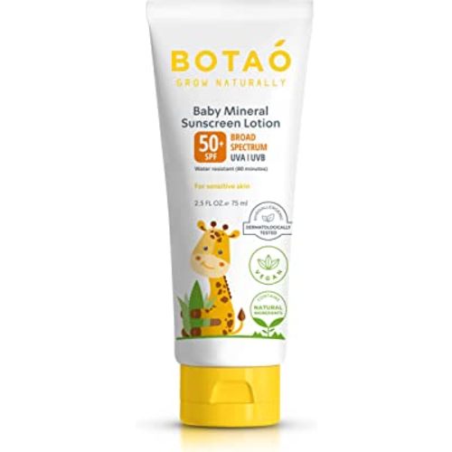 Baby 100% mineral Zinc Oxide baby sunscreen – safe natural sunblock lotion for babies: SPF50 Broad Spectrum UVA UVB,For sensitive skin Baby Face Body Protection, Sunblock Cream 2.5 Oz