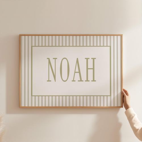 Personalized Vintage Sage Green Nursery print boy nursery sage green art custom nursery Printed and shipped on high archival paper PA6-A1